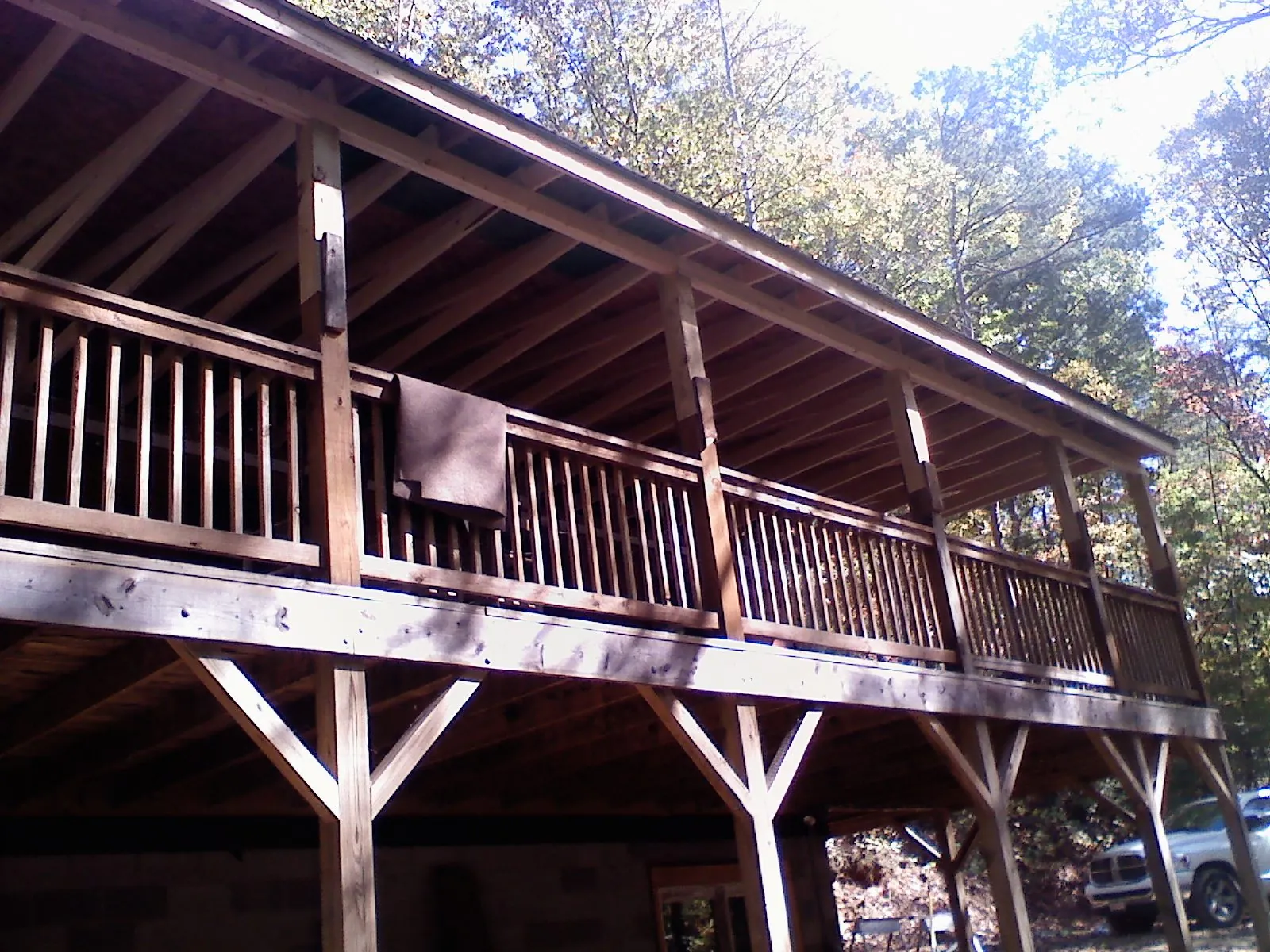 Timber framing under a new elevated porch and deck — Roof Leak Repair in Bush by Roofing Brothers